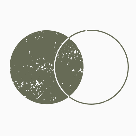 Two overlapping circles, symbol representing unity, masculine and feminine principles